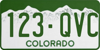 CO license plate 123QVC