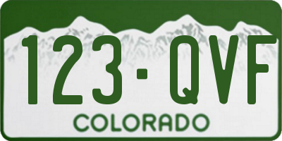 CO license plate 123QVF