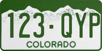 CO license plate 123QYP