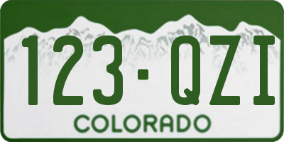 CO license plate 123QZI