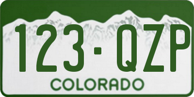 CO license plate 123QZP