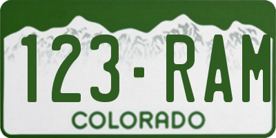 CO license plate 123RAM