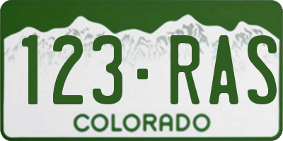 CO license plate 123RAS