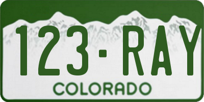 CO license plate 123RAY