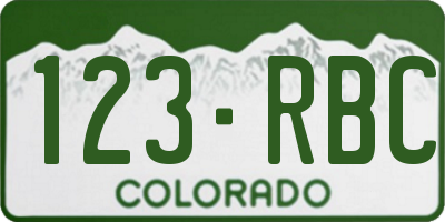 CO license plate 123RBC