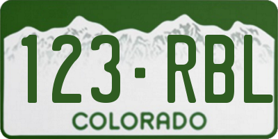 CO license plate 123RBL