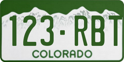 CO license plate 123RBT
