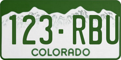 CO license plate 123RBU