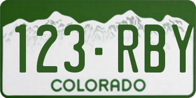 CO license plate 123RBY