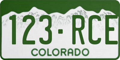 CO license plate 123RCE