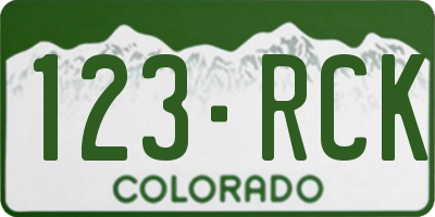 CO license plate 123RCK