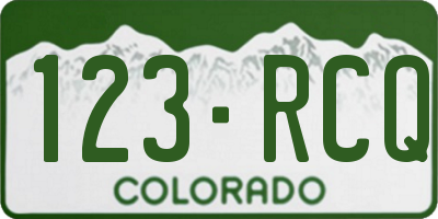 CO license plate 123RCQ