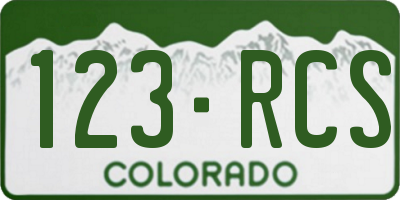 CO license plate 123RCS