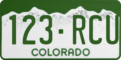 CO license plate 123RCU