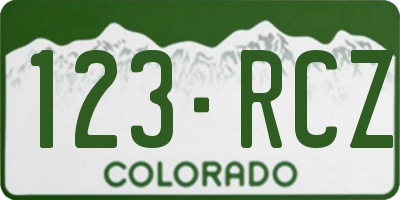 CO license plate 123RCZ