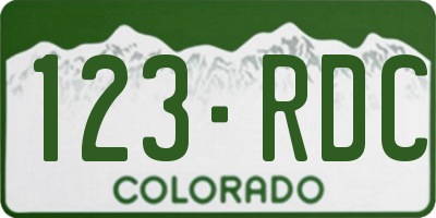 CO license plate 123RDC