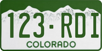 CO license plate 123RDI