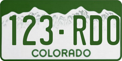 CO license plate 123RDO