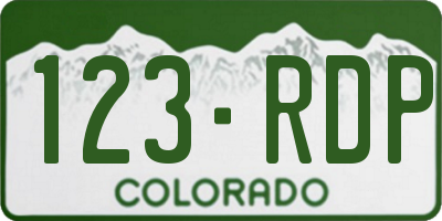 CO license plate 123RDP