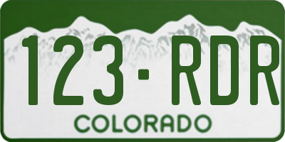 CO license plate 123RDR