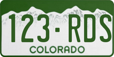 CO license plate 123RDS