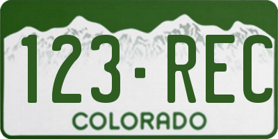 CO license plate 123REC
