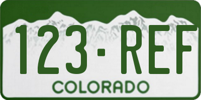 CO license plate 123REF