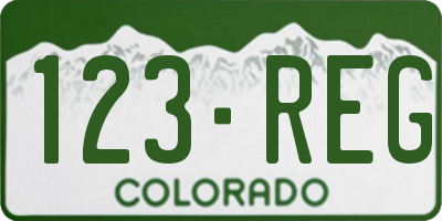 CO license plate 123REG