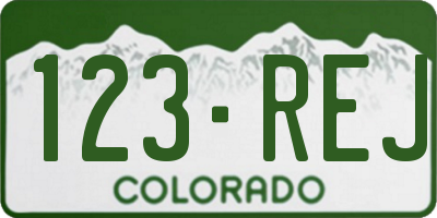 CO license plate 123REJ