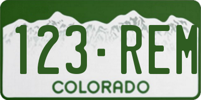 CO license plate 123REM