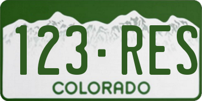 CO license plate 123RES