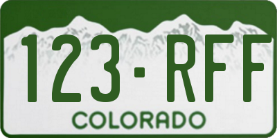 CO license plate 123RFF
