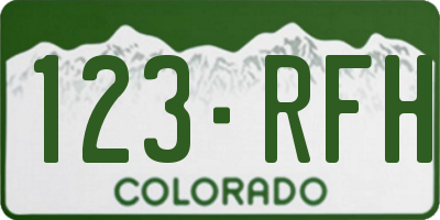 CO license plate 123RFH