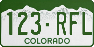 CO license plate 123RFL
