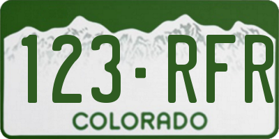 CO license plate 123RFR