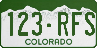 CO license plate 123RFS