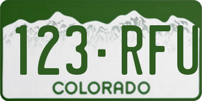 CO license plate 123RFU