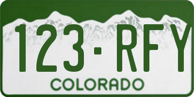 CO license plate 123RFY