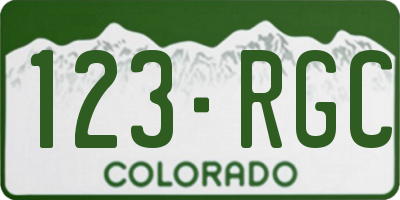 CO license plate 123RGC