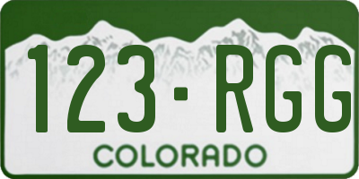 CO license plate 123RGG