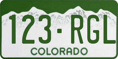 CO license plate 123RGL