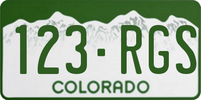 CO license plate 123RGS