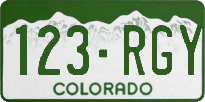 CO license plate 123RGY