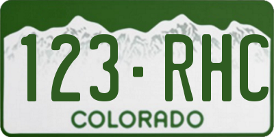 CO license plate 123RHC