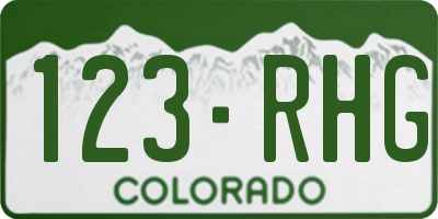CO license plate 123RHG