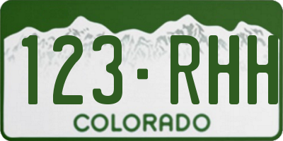 CO license plate 123RHH