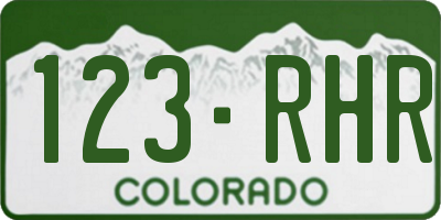 CO license plate 123RHR