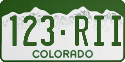CO license plate 123RII