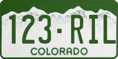 CO license plate 123RIL