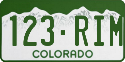 CO license plate 123RIM